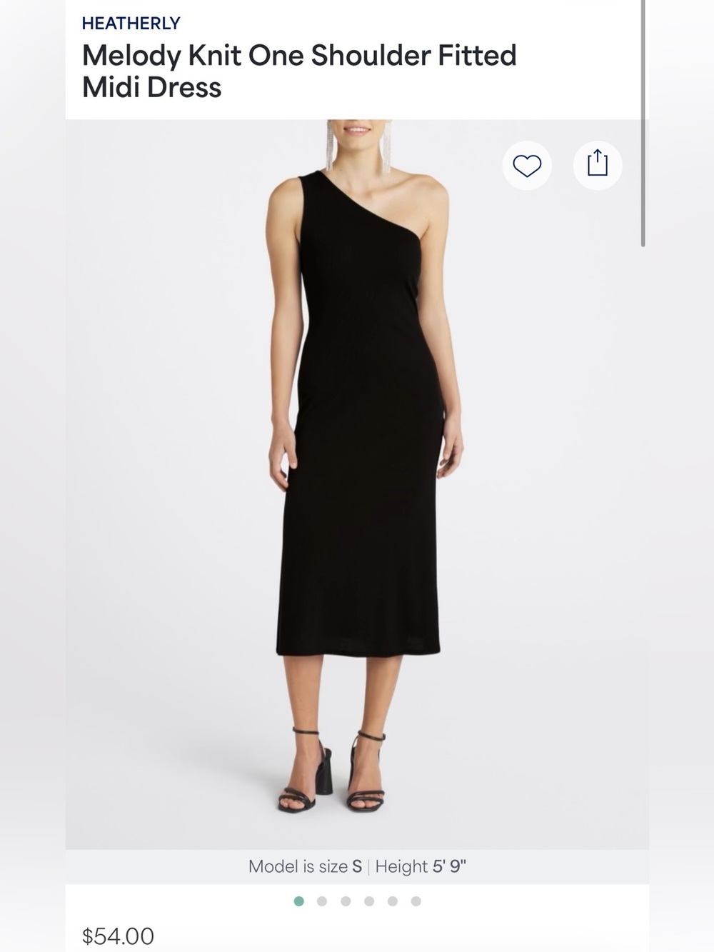 Melody Knit One-Shoulder Fitted Midi Dress - Black